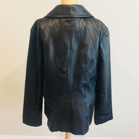 100% Genuine Leather Black Moto Jacket - NWOT - Picture 2 of 8